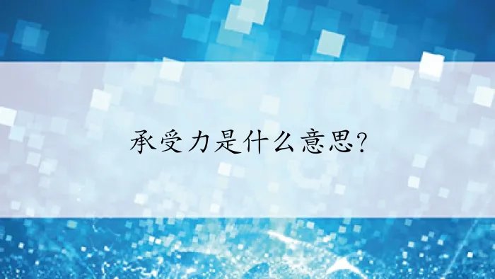 承受力是什么意思？