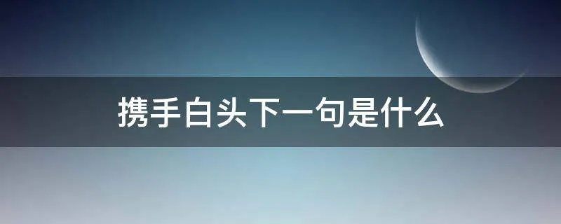 携手白头下一句是什么