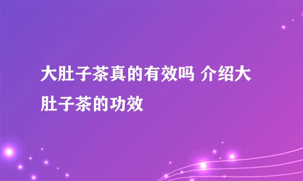 大肚子茶真的有效吗 介绍大肚子茶的功效