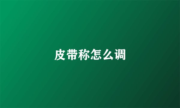 皮带称怎么调