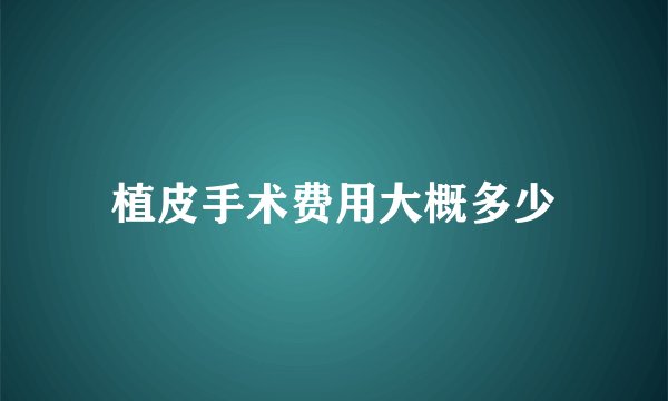 植皮手术费用大概多少