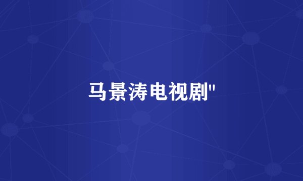 马景涛电视剧