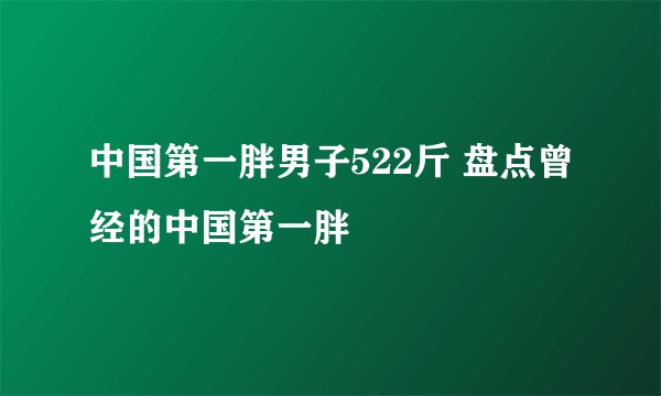 中国第一胖男子522斤 盘点曾经的中国第一胖