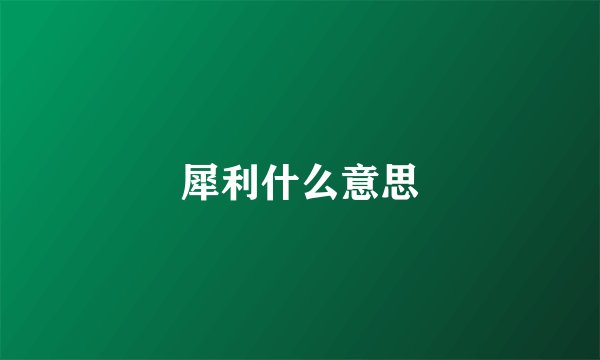 犀利什么意思