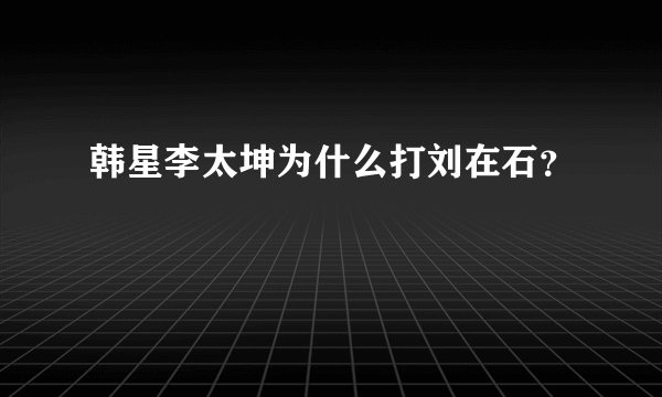 韩星李太坤为什么打刘在石？