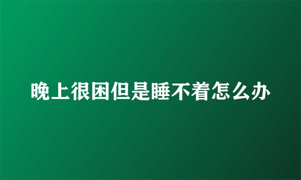 晚上很困但是睡不着怎么办