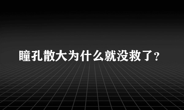 瞳孔散大为什么就没救了？