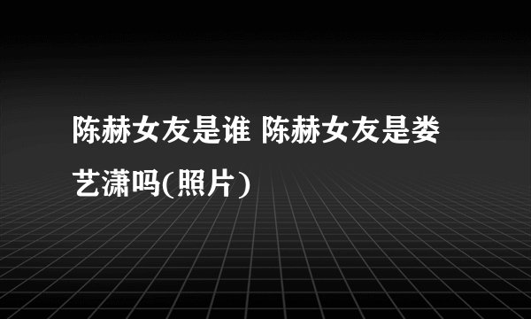 陈赫女友是谁 陈赫女友是娄艺潇吗(照片)