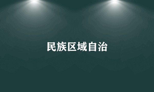 民族区域自治