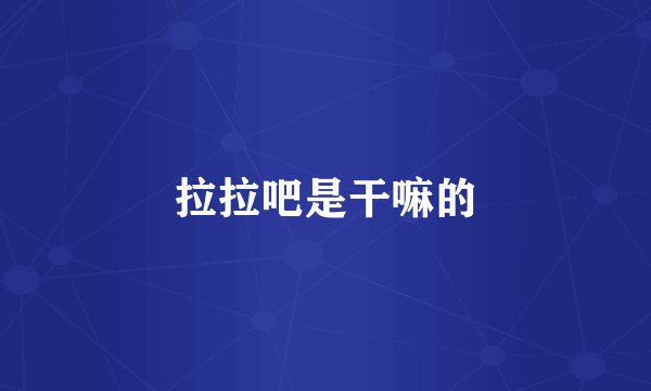 拉拉吧是干嘛的
