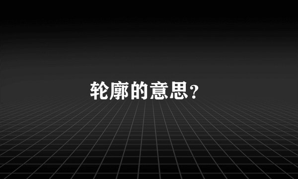 轮廓的意思？