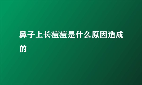 鼻子上长痘痘是什么原因造成的