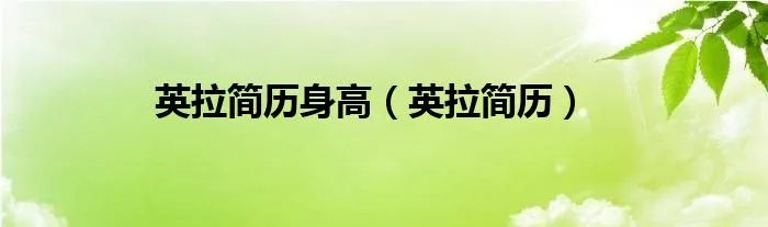 英拉简历身高(英拉简历)