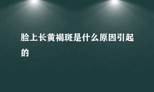 脸上长黄褐斑是什么原因引起的