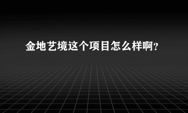 金地艺境这个项目怎么样啊？