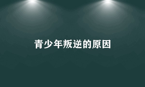 青少年叛逆的原因