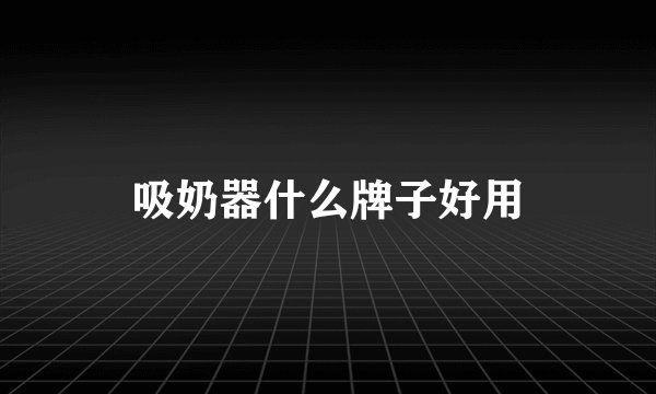 吸奶器什么牌子好用