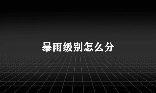 暴雨级别怎么分