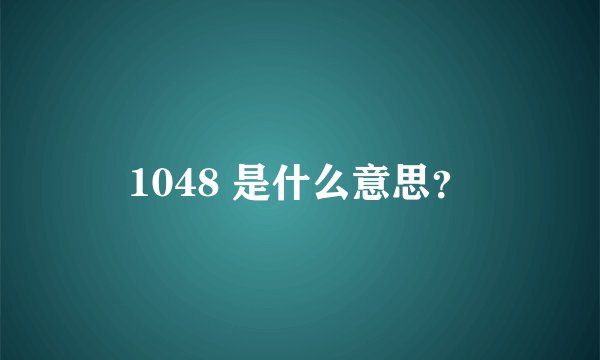 1048 是什么意思？
