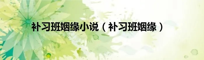 补习班姻缘小说（补习班姻缘）