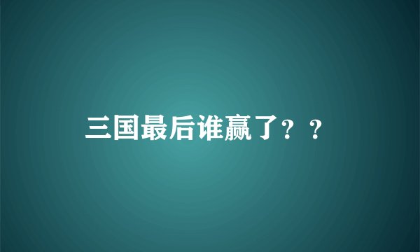三国最后谁赢了？？