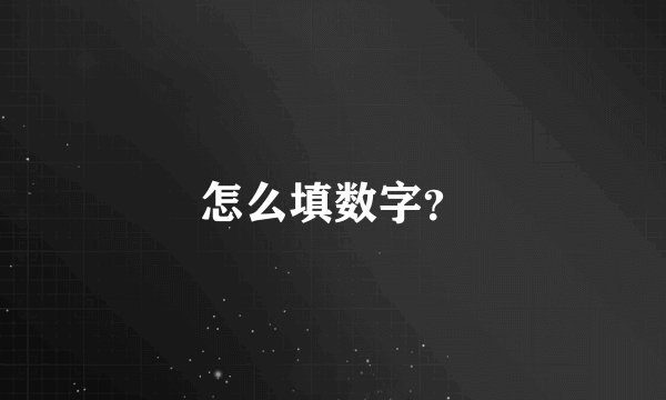 怎么填数字?