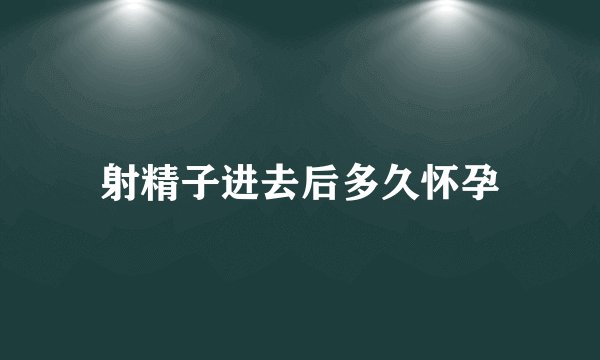 射精子进去后多久怀孕