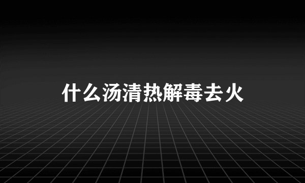 什么汤清热解毒去火
