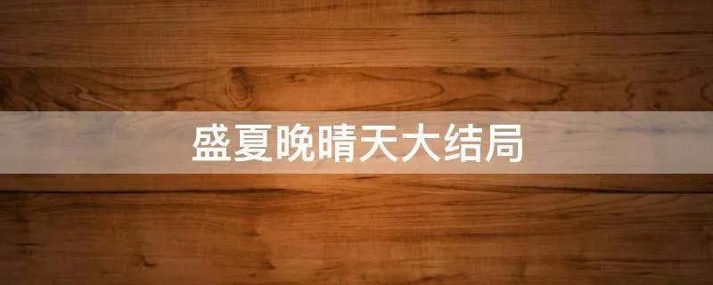 盛夏晚晴天大结局