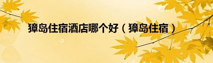 獐岛住宿酒店哪个好（獐岛住宿）