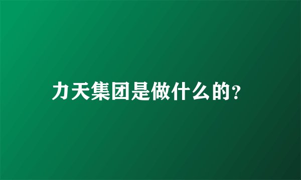 力天集团是做什么的？