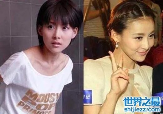 贾青整容前后照片对比,拍一部戏就变一个样