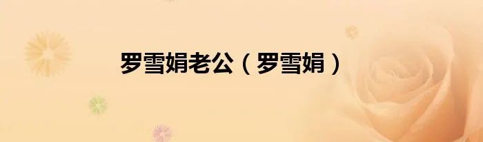 罗雪娟老公（罗雪娟）