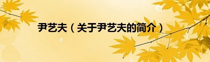 尹艺夫（关于尹艺夫的简介）