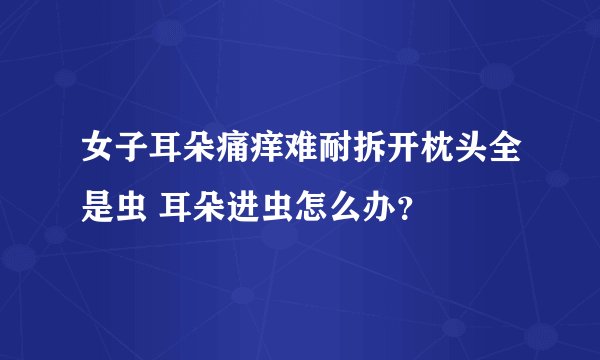 女子耳朵痛痒难耐拆开枕头全是虫 耳朵进虫怎么办?