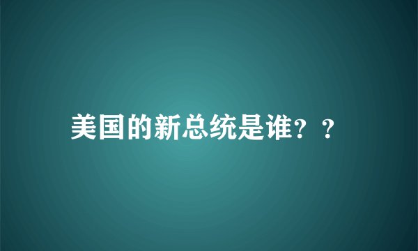 美国的新总统是谁？？