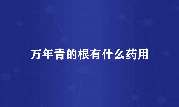 万年青的根有什么药用