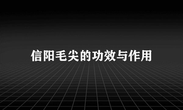 信阳毛尖的功效与作用