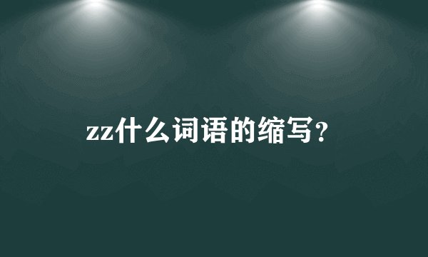 zz什么词语的缩写？