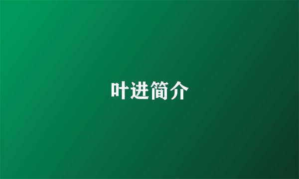 叶进简介