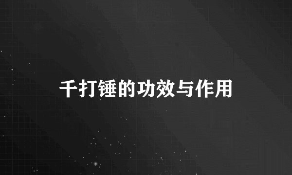 千打锤的功效与作用