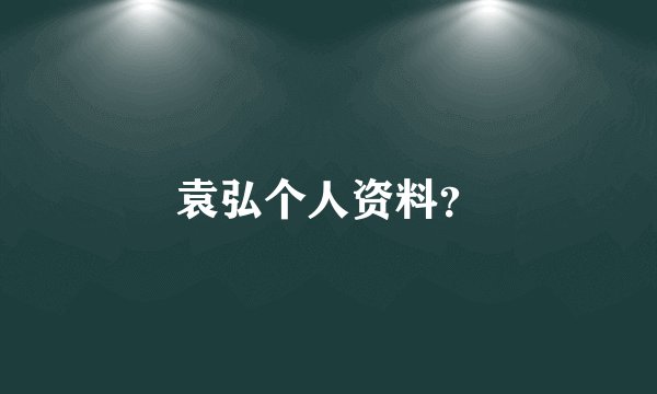 袁弘个人资料？
