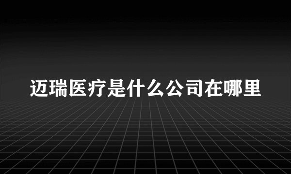 迈瑞医疗是什么公司在哪里