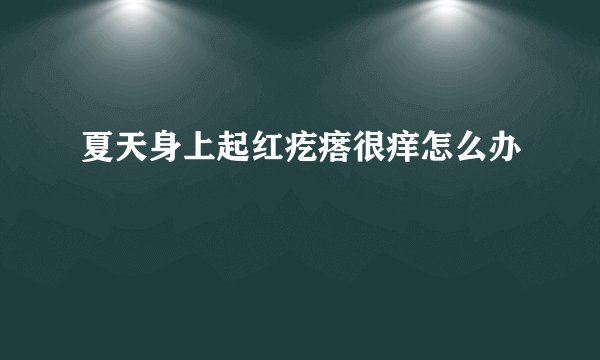 夏天身上起红疙瘩很痒怎么办