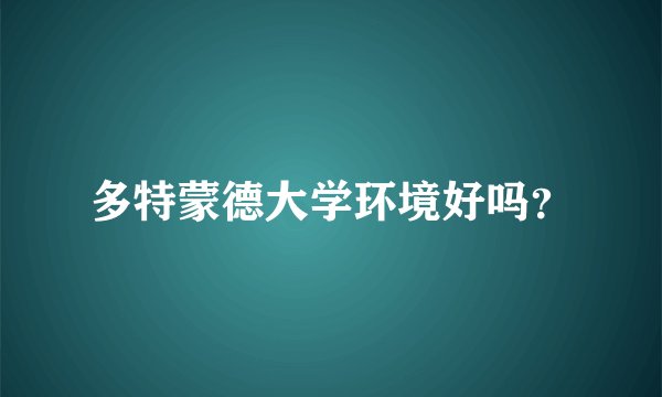 多特蒙德大学环境好吗?