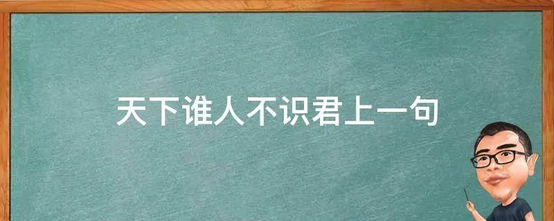 天下谁人不识君上一句