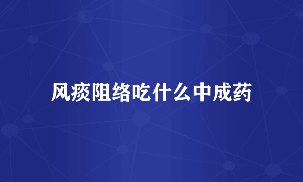 风痰阻络吃什么中成药