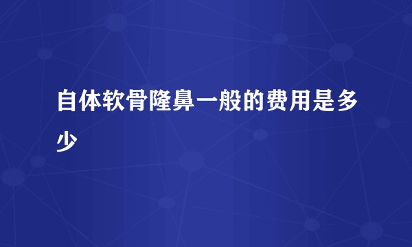 自体软骨隆鼻一般的费用是多少