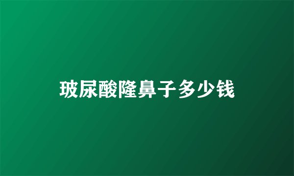 玻尿酸隆鼻子多少钱