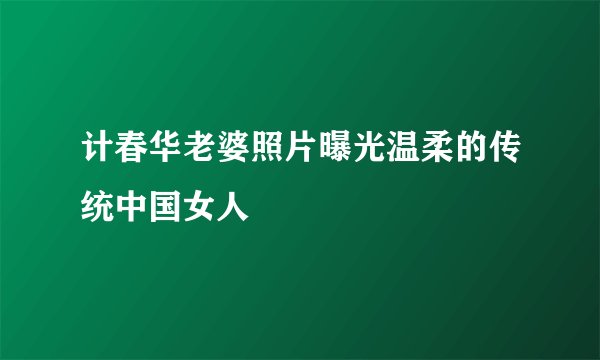 计春华老婆照片曝光温柔的传统中国女人